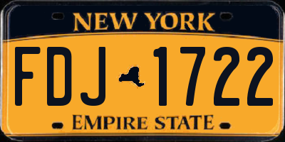 NY license plate FDJ1722