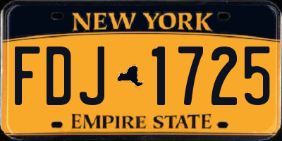 NY license plate FDJ1725
