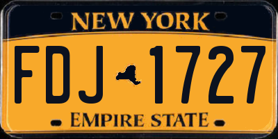 NY license plate FDJ1727