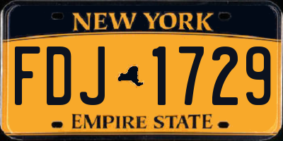 NY license plate FDJ1729