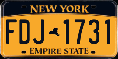 NY license plate FDJ1731