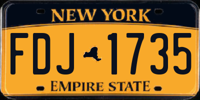 NY license plate FDJ1735