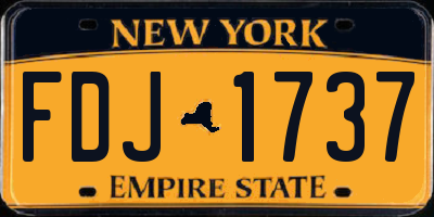 NY license plate FDJ1737