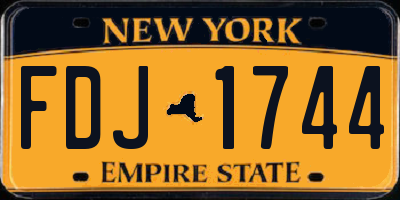 NY license plate FDJ1744
