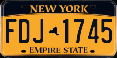 NY license plate FDJ1745