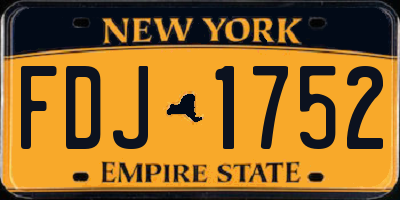 NY license plate FDJ1752