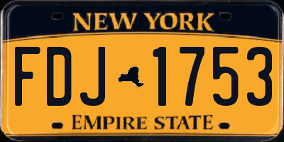 NY license plate FDJ1753