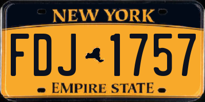 NY license plate FDJ1757