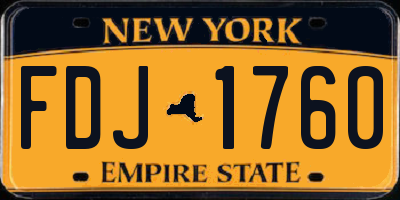 NY license plate FDJ1760