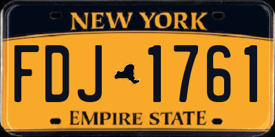 NY license plate FDJ1761