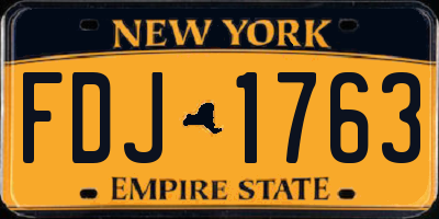 NY license plate FDJ1763