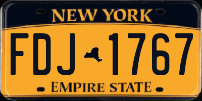 NY license plate FDJ1767