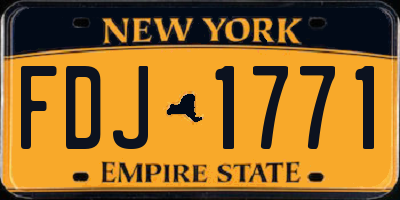 NY license plate FDJ1771