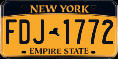 NY license plate FDJ1772