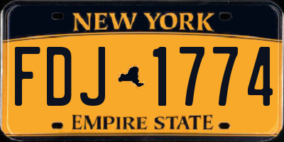 NY license plate FDJ1774