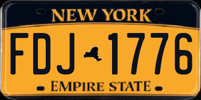 NY license plate FDJ1776