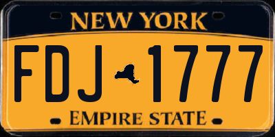 NY license plate FDJ1777