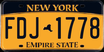 NY license plate FDJ1778