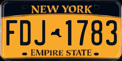 NY license plate FDJ1783