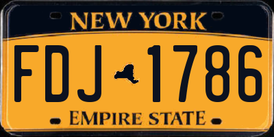 NY license plate FDJ1786