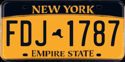 NY license plate FDJ1787