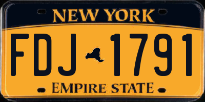 NY license plate FDJ1791