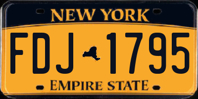 NY license plate FDJ1795