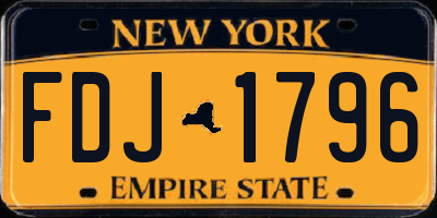 NY license plate FDJ1796