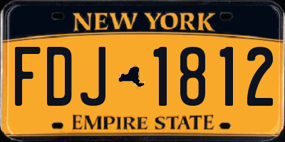 NY license plate FDJ1812