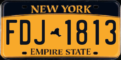 NY license plate FDJ1813