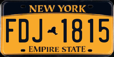 NY license plate FDJ1815