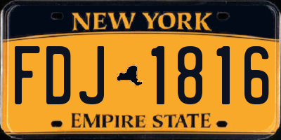 NY license plate FDJ1816