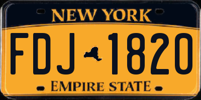 NY license plate FDJ1820