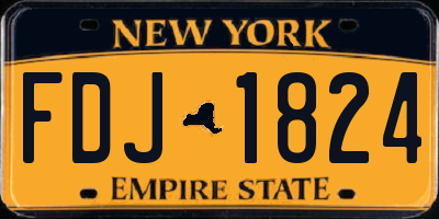 NY license plate FDJ1824