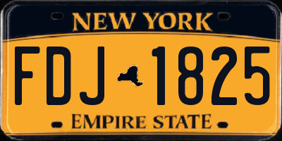 NY license plate FDJ1825