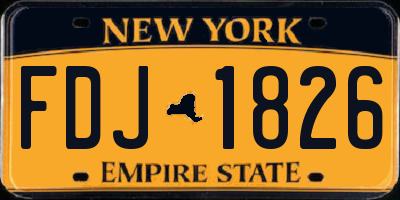 NY license plate FDJ1826