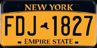 NY license plate FDJ1827