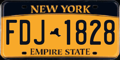 NY license plate FDJ1828