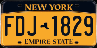 NY license plate FDJ1829