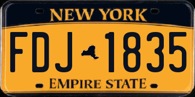NY license plate FDJ1835