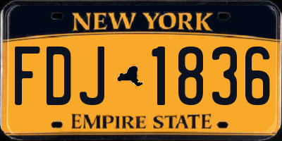 NY license plate FDJ1836