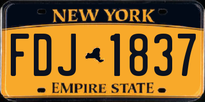 NY license plate FDJ1837