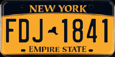NY license plate FDJ1841