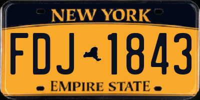 NY license plate FDJ1843