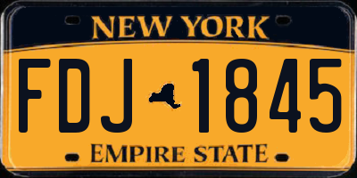 NY license plate FDJ1845