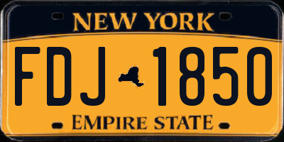 NY license plate FDJ1850