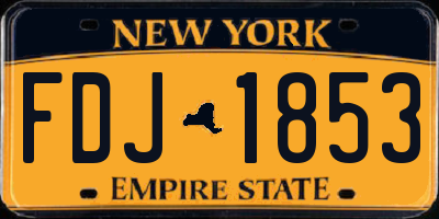 NY license plate FDJ1853