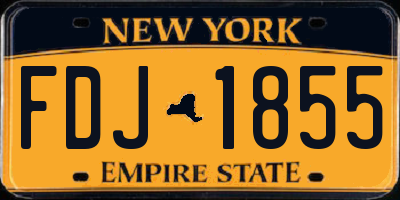 NY license plate FDJ1855
