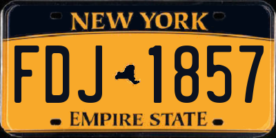 NY license plate FDJ1857