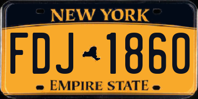 NY license plate FDJ1860